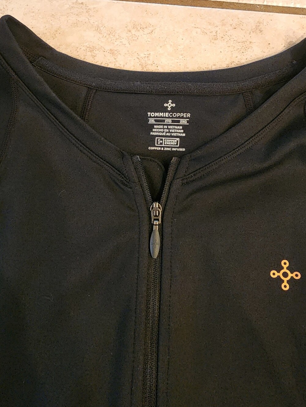 Womens Plus Black Zip-Front Long Sleeve Jacket Tommie Copper Compression Size 2x - Picture 2 of 9